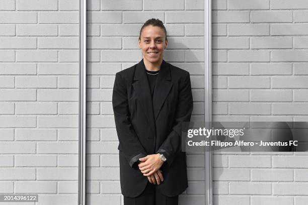 Lisa Boattin poses at Juventus Center Vinovo on February 16, 2024 in Vinovo, Italy.