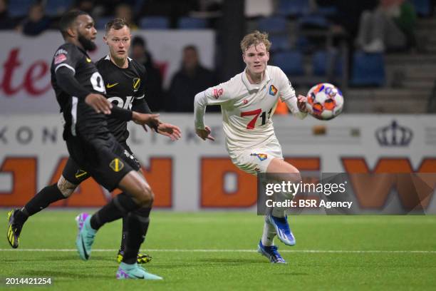 Tim van de Loo of Telstar, Cuco Martina of NAC Breda in action during the Dutch Keuken Kampioen Divisie match between SC Telstar and NAC BReda at 711...