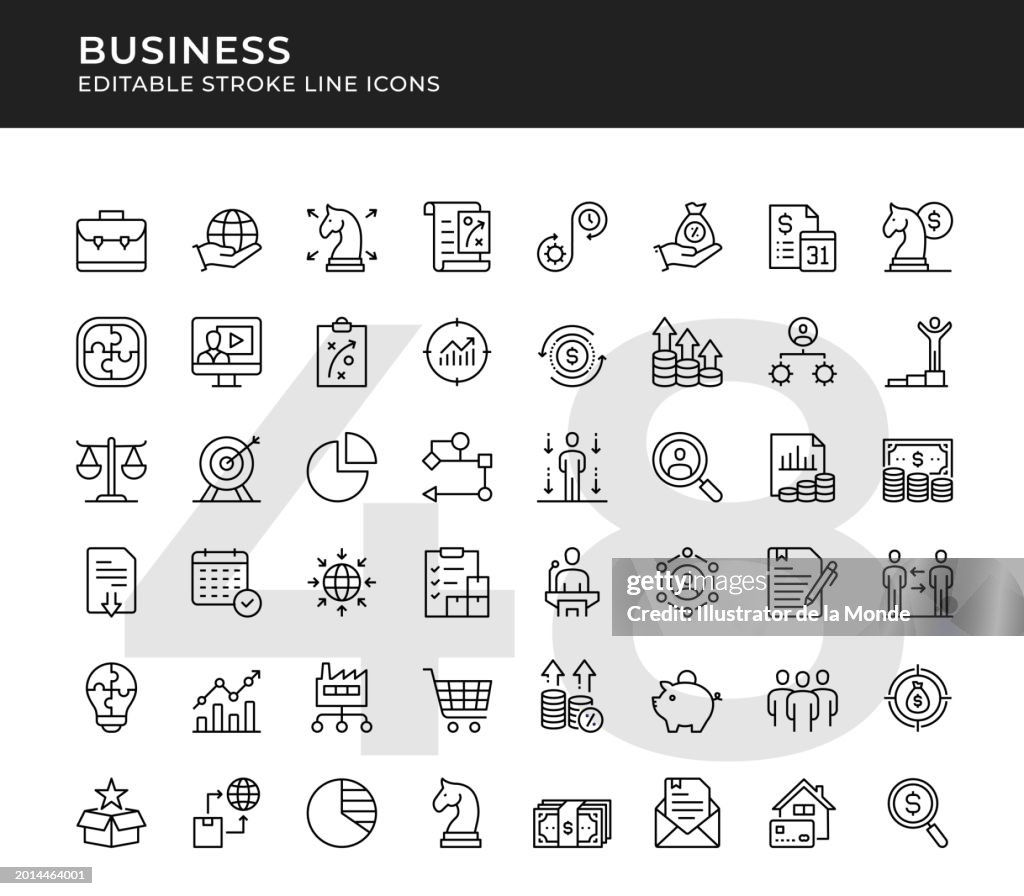 Business Editable Line Icons