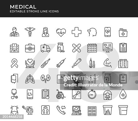 Iconos de línea editables médicos Iconos de línea editables médicos
