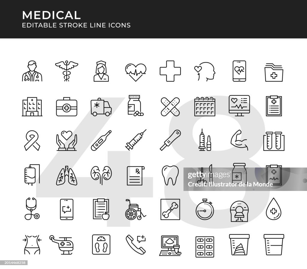 Medical Editable Line Icons