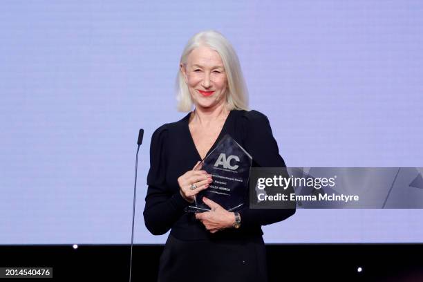 Honoree Helen Mirren, recipient of the American Cinematheque Award, speaks onstage during the 37th Annual American Cinematheque Awards at The Beverly...