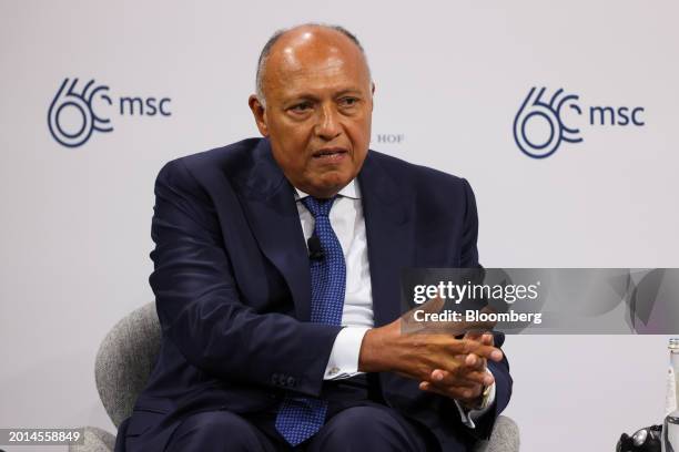 Sameh Shoukry, Egypt's foreign minister, on day two of the Munich Security Conference in Munich, Germany, on Saturday, Feb. 17, 2024. The 60th Munich...