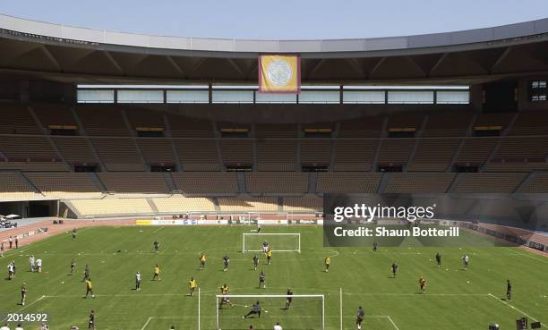 General view of Celtic training prior to the UEFA Cup Final match between Celtic and FC Porto on May 20, 2003 at the Estadio Olimpico, Seville, Spain.