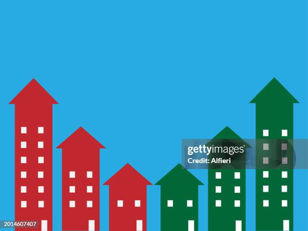 real estate market - commercial real estate as investment increases stock illustrations