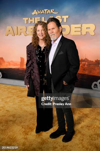 Leslie Bryans and A Martinez attend Netflix's "Avatar: The Last Airbender" world premiere at The Egyptian Theatre Hollywood on February 15, 2024 in...