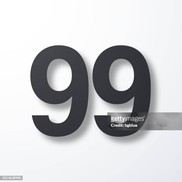 99 - number ninety-nine. icon with shadow on white background - film festival vector stock illustrations