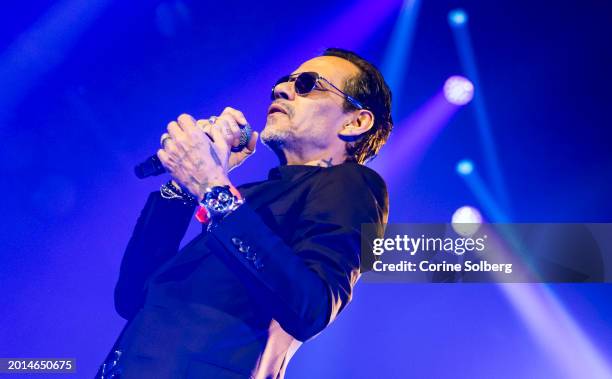 Marc Anthony performs at Toyota Arena on February 15, 2024 in Ontario, California.