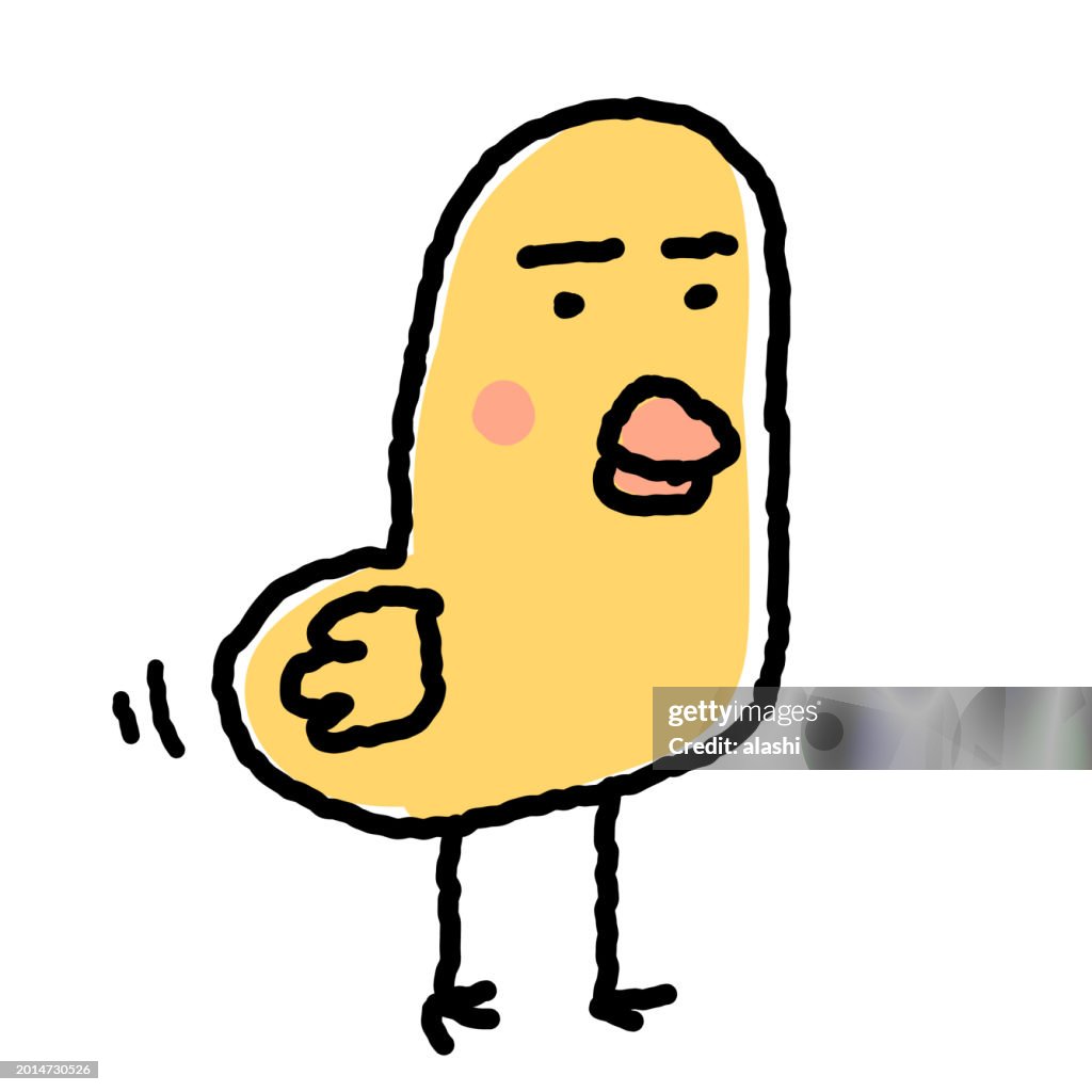 Doodle Line Drawing: A strange-looking chicken with a personality