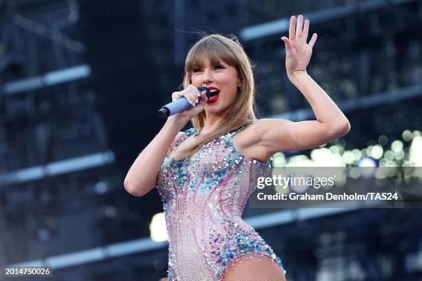 Taylor Swift performs at Melbourne Cricket Ground on February 16, 2024 in Melbourne, Australia.