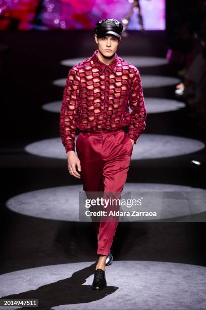 Model walks the runway at the Paloma Suárez fashion show during the Mercedes Benz Fashion Week Madrid at Ifema on February 16, 2024 in Madrid, Spain.