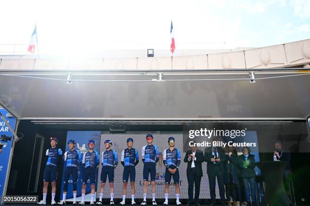 General view of Michael Woods of Canada, Dylan Teuns of Belgium, Krists Neilands of Latvia, Jakob Fuglsang of Denmark, Guillaume Boivin of Canada,...