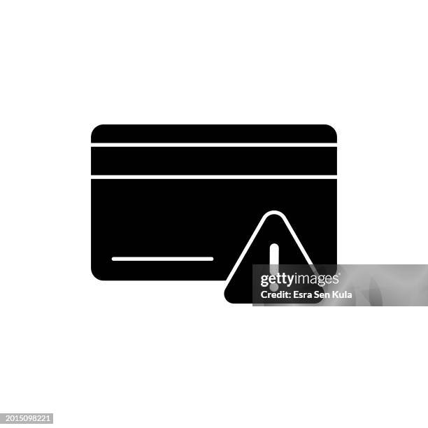 invalid credit card solid icon design on a white background. this black flat icon suits infographics, web pages, mobile apps, ui, ux, and gui designs. - obsolete stock illustrations