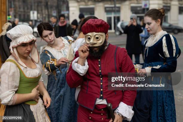 Actors of the company Atelier Teatro perform a scene of the tragicomedy “Florio e Isabella”, inspired by the Shakespearean tragedy of Romeo and...