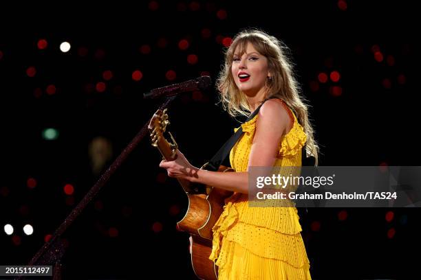 Taylor Swift performs at Melbourne Cricket Ground on February 16, 2024 in Melbourne, Australia.