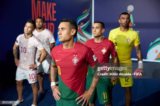 Be Martins and Leo Martins of Portugal reacts prior to the FIFA Beach Soccer World Cup UAE 2024 Group D match between Portugal and Mexico at Dubai...