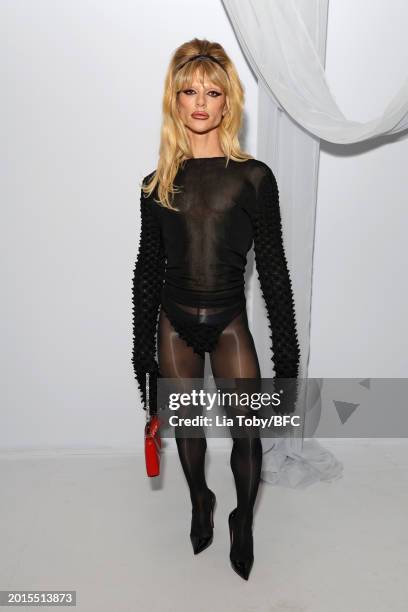 Bimini attends the Chet Lo show during London Fashion Week February 2024 at the BFC NEWGEN Show Space on February 16, 2024 in London, England.