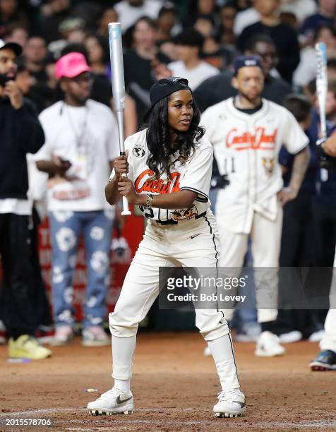 Jordan Webster at the Cactus Jack HBCU Celebrity Softball Classic on February 15, 2024 in Houston, Texas.