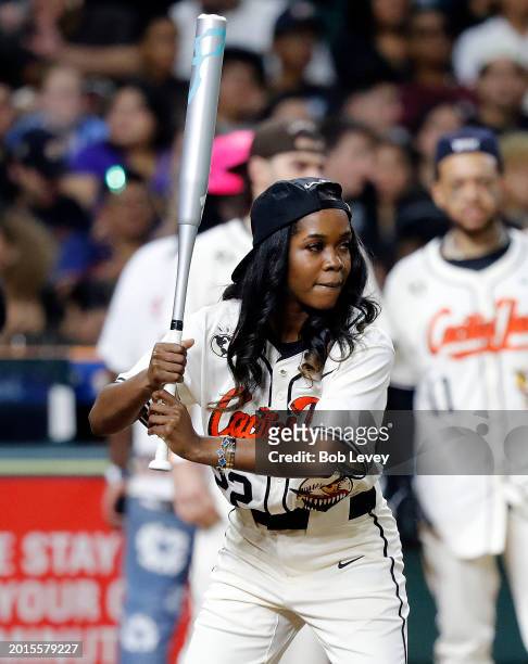 Jordan Webster at the Cactus Jack HBCU Celebrity Softball Classic on February 15, 2024 in Houston, Texas.