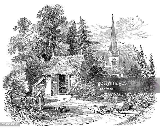 olney, summer house, milton keynes district in buckinghamshire - buckinghamshire stock illustrations