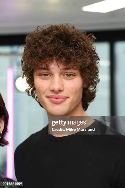 Bobby Brazier attends the Mark Fast show during London Fashion Week February 2024 on February 16, 2024 in London, England.