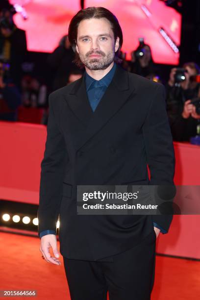 Sebastian Stan attends the "A Different Man" premiere during the 74th Berlinale International Film Festival Berlin at Berlinale Palast on February...