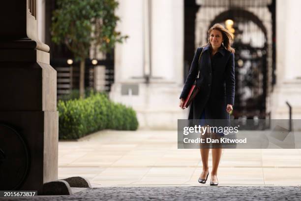 Secretary of State for Culture, Media and Sport, Lucy Frazer attends a meeting of the Prime Minister's cabinet at No.10 Downing Street on February...