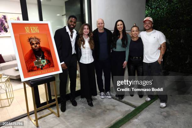 Jason Derulo, Roxy Silver, Mike Caren, Marisa Aron, Mo Hiromoto and Sevian Frangipane attend the Atlantic Records Presents Jason Derulo with RIAA...