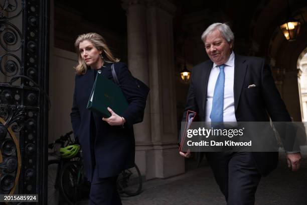 Leader of the House of Commons, Penny Mordaunt and Leader of the House of Lords, Lord True attend a meeting of the Prime Minister's cabinet at No.10...