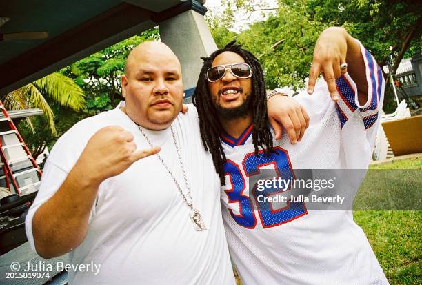 Rappers Fat Joe & Lil Jon on the set of Lil Jon & The East Side Boyz' "Play No Games" video shoot in Miami, Florida on January 13, 2003.
