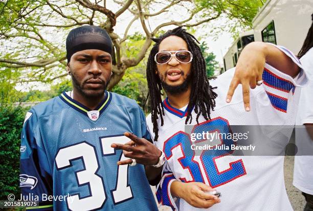 Rappers Trick Daddy & Lil Jon on the set of Lil Jon & The East Side Boyz' "Play No Games" video shoot in Miami, Florida on January 13, 2003.