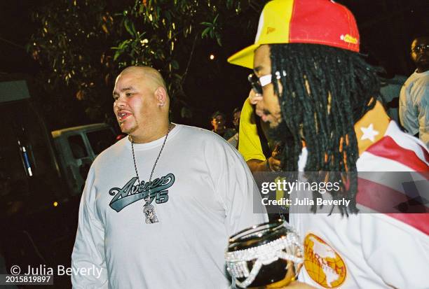 Rappers Fat Joe & Lil Jon on the set of Lil Jon & The East Side Boyz' "Play No Games" video shoot in Miami, Florida on January 13, 2003.