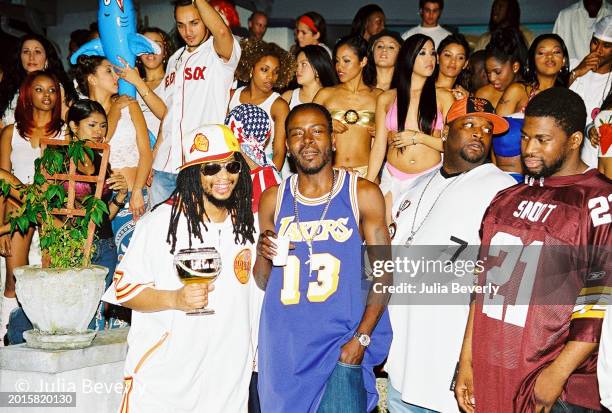 Rappers Lil Jon, Trick Daddy, Rick Ross, & David Banner on the set of Lil Jon & The East Side Boyz' "Play No Games" video shoot in Miami, Florida on...