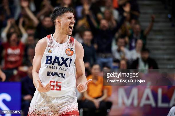 Dani Perez of BAXI Manresa in action during Quarter Finals of Copa del Rey 2024 at Martin Carpena Arena on February 16, 2024 in Malaga, Spain.