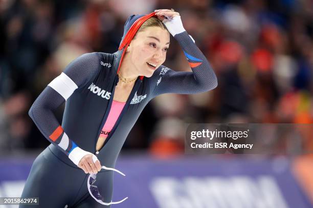 Ellia Smeding of Great Britain competing on the Women's 1500m during the ISU World Speed Skating Single Distances Championships at Olympic Oval on...