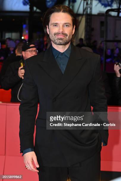 Sebastian Stan attends the "A Different Man" premiere during the 74th Berlinale International Film Festival Berlin at Berlinale Palast on February...