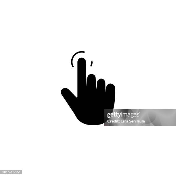 tap finger solid icon design on a white background. this black flat icon suits infographics, web pages, mobile apps, ui, ux, and gui designs. - hand flat white background stock illustrations