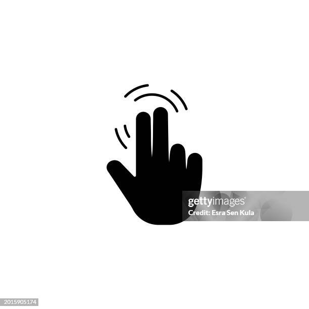 double finger tap hand solid icon design on a white background. this black flat icon suits infographics, web pages, mobile apps, ui, ux, and gui designs. - waveform monitor stock illustrations