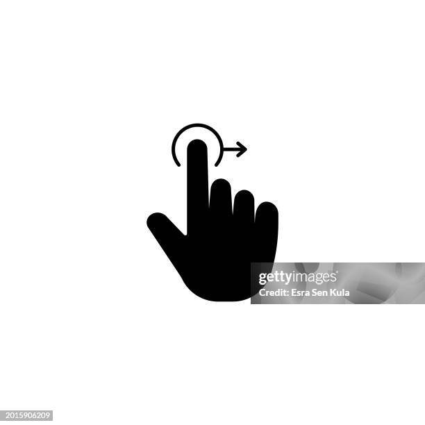 tap and drag hand gesture solid icon design on a white background. this black flat icon suits infographics, web pages, mobile apps, ui, ux, and gui designs. - call to action icon vector stock illustrations