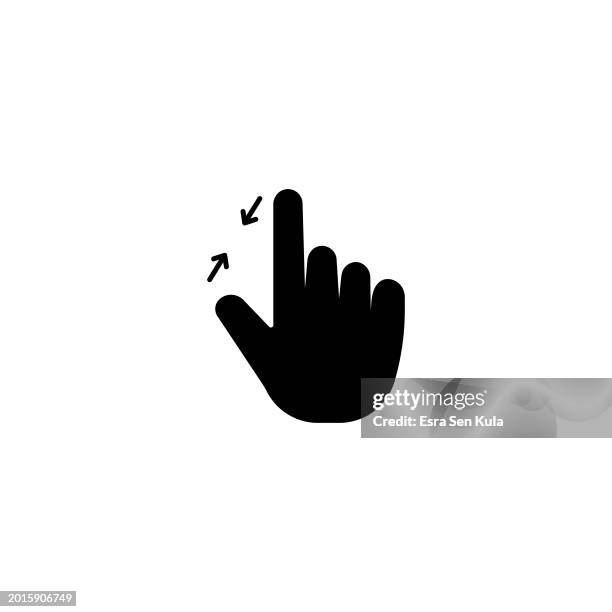 pinch hand gesture solid icon design on a white background. this black flat icon suits infographics, web pages, mobile apps, ui, ux, and gui designs. - looking at computer screen close up stock illustrations