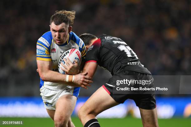 Cameron Smith of Leeds Rhinos runs with the ball during the Betfred Super League match between Leeds Rhinos and Salford Red Devils at Headingley...