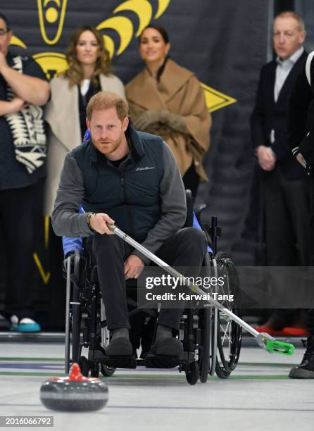 Prince Harry, Duke of Sussex and Meghan, Duchess of Sussex attend the Invictus Games One Year To Go Winter Training Camp at Hillcrest Community...