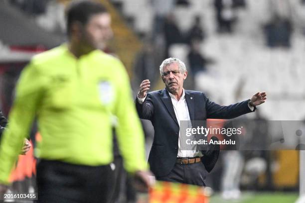 Head coach of Besiktas Fernando Santos reacts during the Turkish Super Lig week 26 football match between Besiktas and TUMOSAN Konyaspor at Tupras...