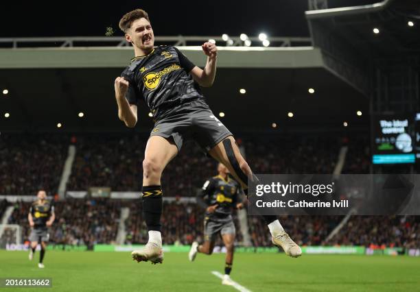 David Brooks of Southampton celebrates scoring his team's second goal during the Sky Bet Championship match between West Bromwich Albion and...