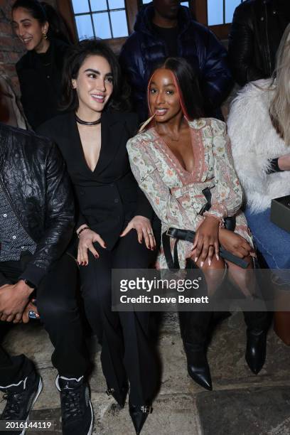 Susana Renteria and DJ Cuppy attend the AllSaints AW24 show during London Fashion Week February 2024 at The Charterhouse on February 19, 2024 in...