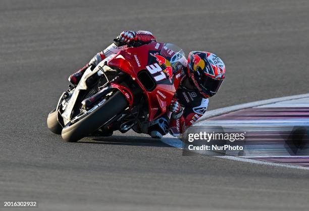 Spanish MotoGP rider Pedro Acosta from Red Bull GASGAS Tech3 is participating in the first day of a MotoGP pre-season test at Lusail International...