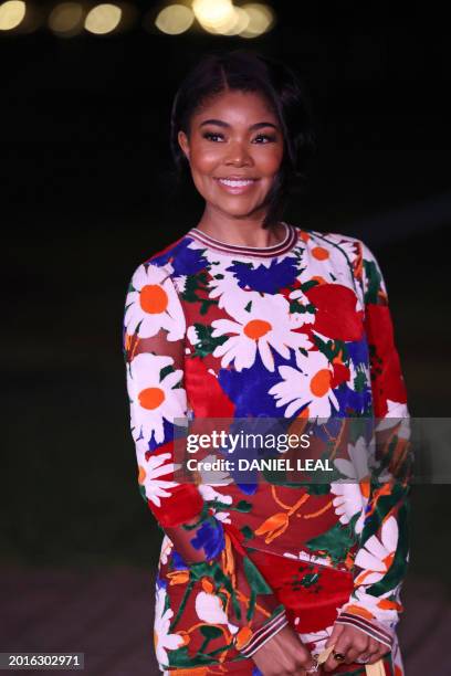 Actor Gabrielle Union arrives to attend the catwalk presentation for British fashion house Burberry's Autumn/Winter 2024 collection, at London...