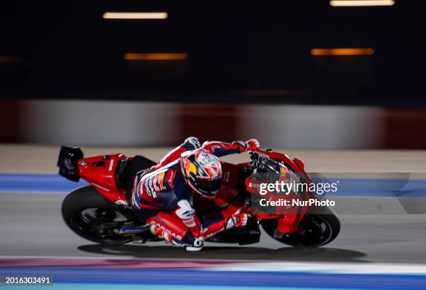 Spanish MotoGP rider Pedro Acosta from Red Bull GASGAS Tech3 is participating in the first day of a MotoGP pre-season test at Lusail International...