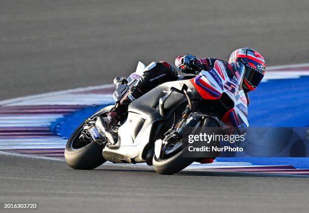 Italian MotoGP rider Michele Pirro from Prima Pramac Racing is participating in the first day of a MotoGP pre-season test at Lusail International...