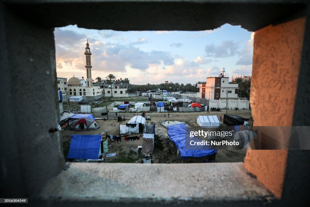 Tents In A Makeshift Shelter At Al-Durra Stadium